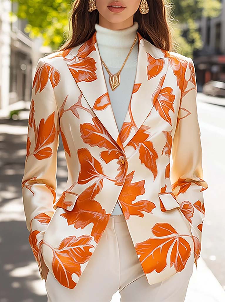 THE AUTUMN LEAVES | SATIN PRINT BLAZER