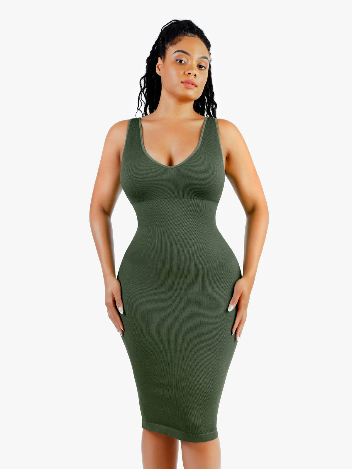THE MONROE | SHAPEWEAR TUMMY CONTROL MIDI DRESS