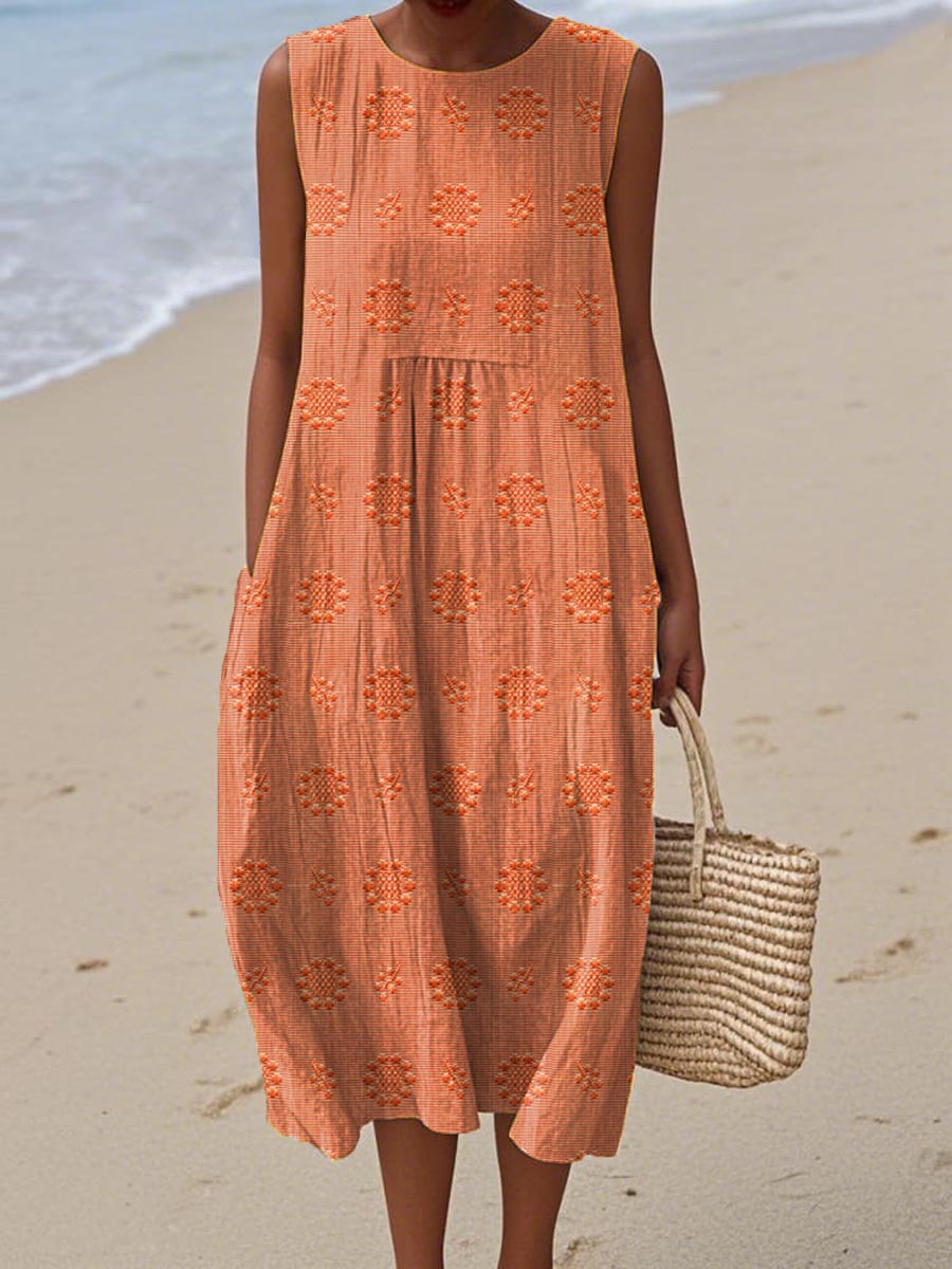 THE ROSE | ELEGANT SLEEVELESS DRESS WITH POCKETS