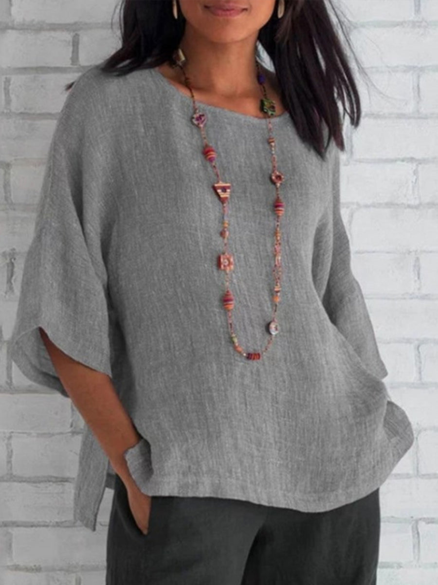 THE ELWYN | RELAXED COTTON-LINEN TOP