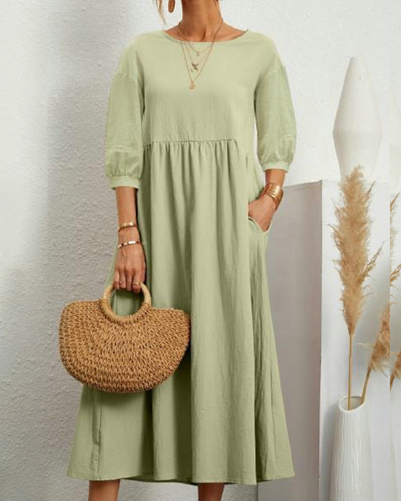 THE NOOR | COTTON-LINEN BLEND DRESS