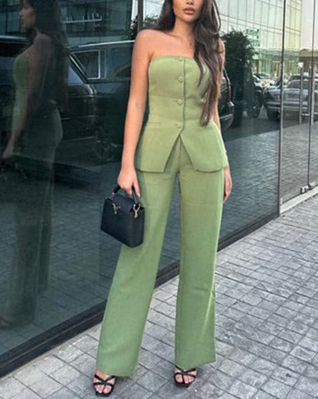 THE BRIA | STRAPLESS BUTTONED TWO-PIECE ENSEMBLE