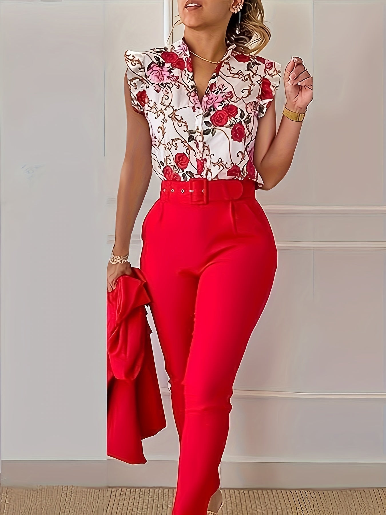 THE FLORABEL | CHIC RUFFLE-SLEEVE ENSEMBLE