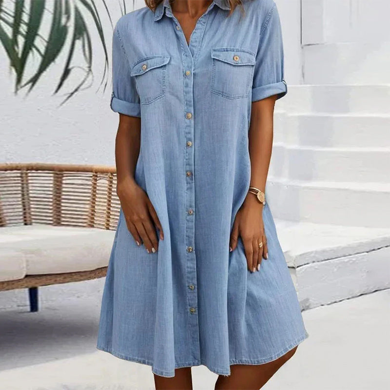 THE MAELLE | BUTTON-UP COLLAR DRESS