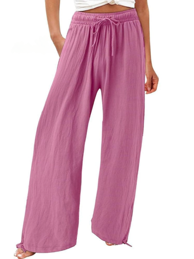 THE MAELYN | COTTON & LINEN WIDE LEG CASUAL PANTS