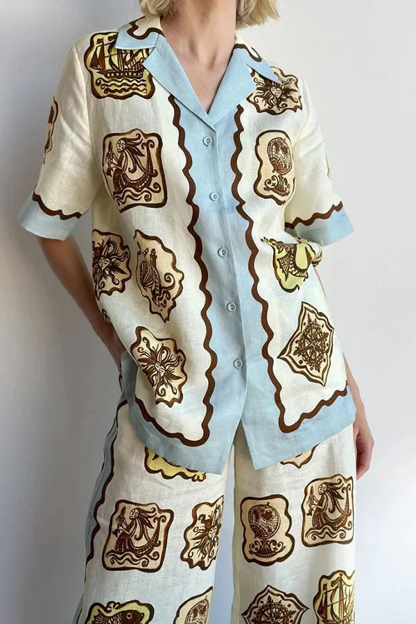 THE VICTORIA | LINEN BUTTON OVERSIZED BLOUSE