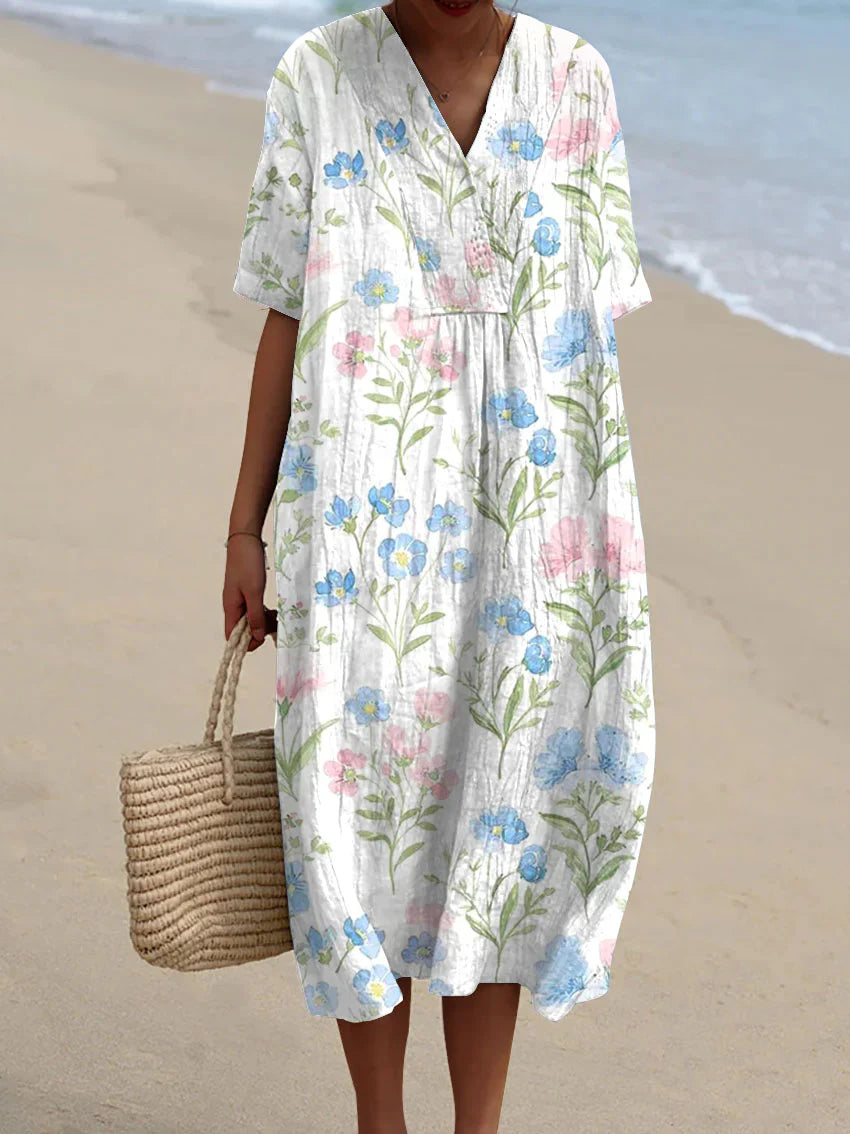 THE MARISSA | VINTAGE FLORAL LINEN SHIRT