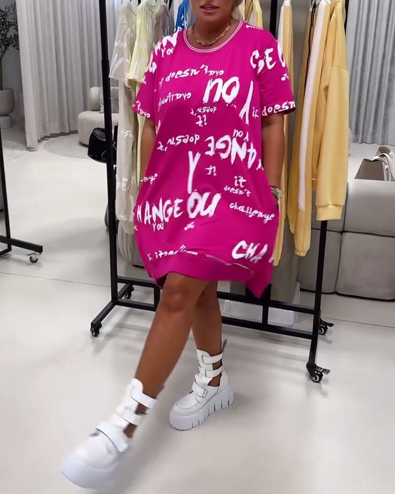 THE MARLOWE | RELAXED LETTER PRINT DRESS