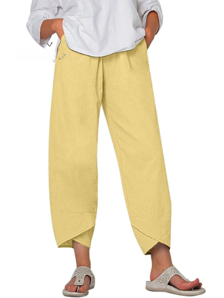 THE ELIORA PANTS | RELAXED COTTON-LINEN NINTH TROUSERS