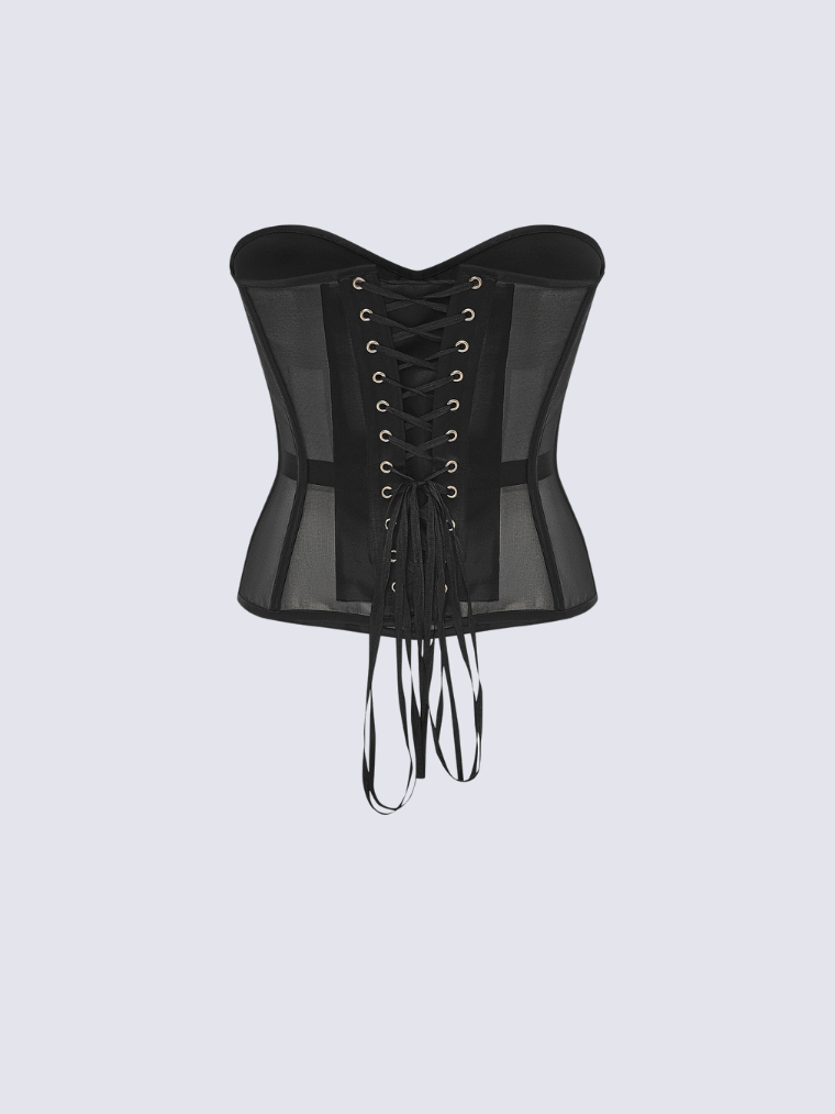 THE EVELINA | ELEGANT MESH CORSET TOP