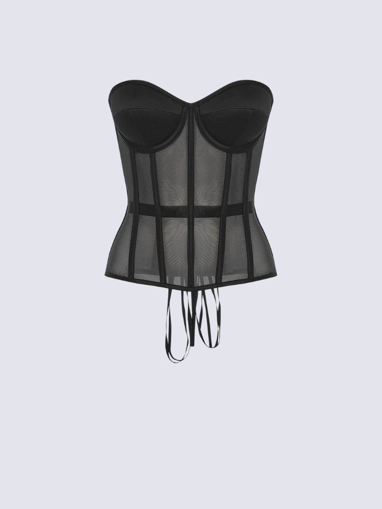 THE EVELINA | ELEGANT MESH CORSET TOP