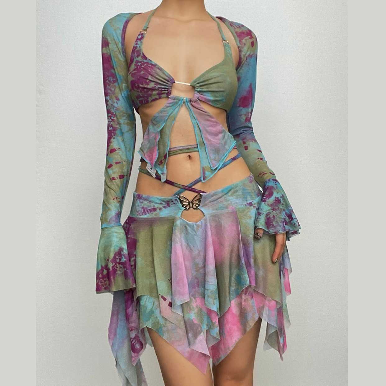 THE ZARELIA | TIE-DYE HALTER MINI SET