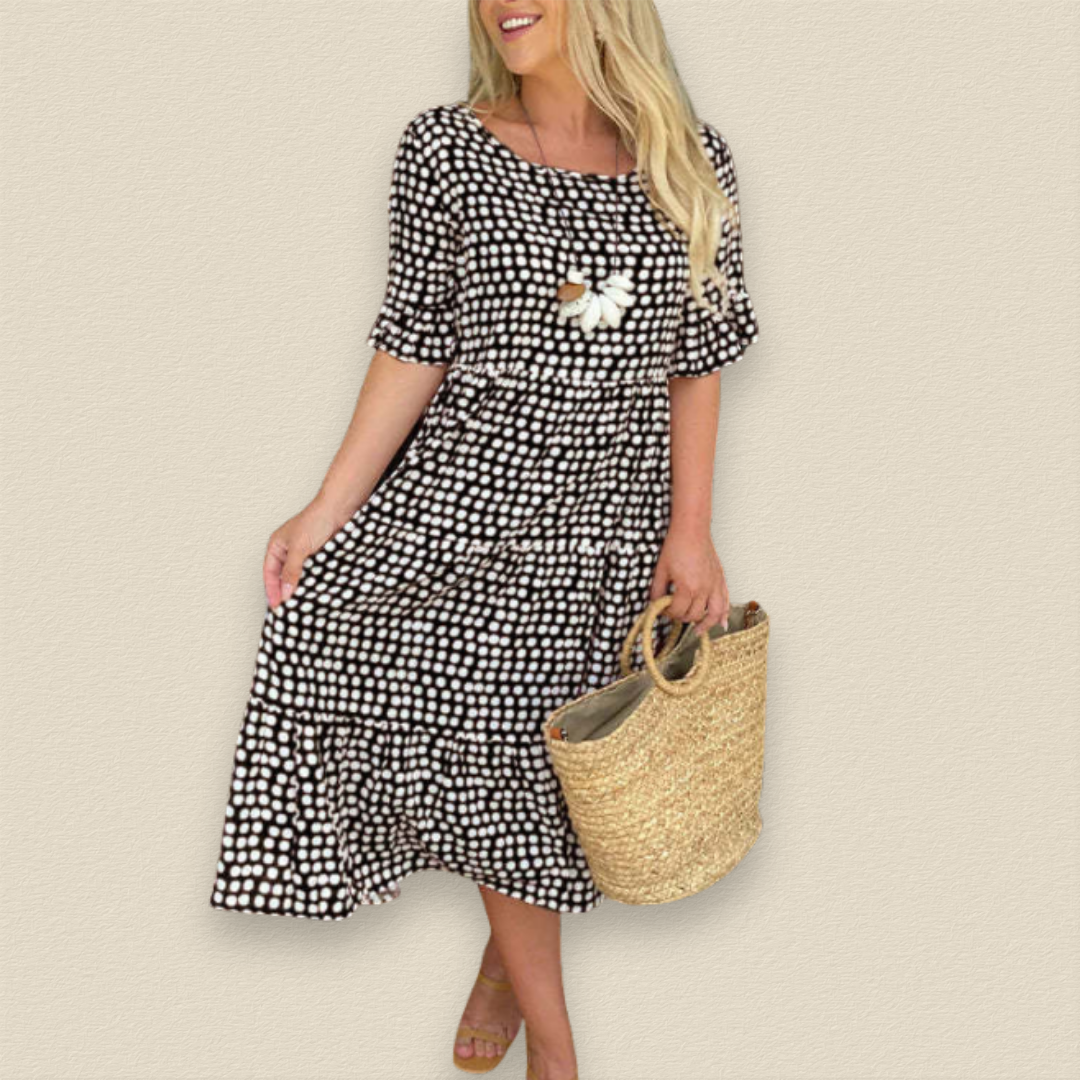 THE SERENE | RUFFLE-SLEEVE MIDI DRESS