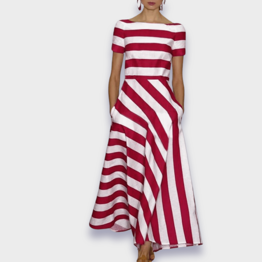 THE ELOWEN | HANDCRAFTED STRIPED MAXI DRESS