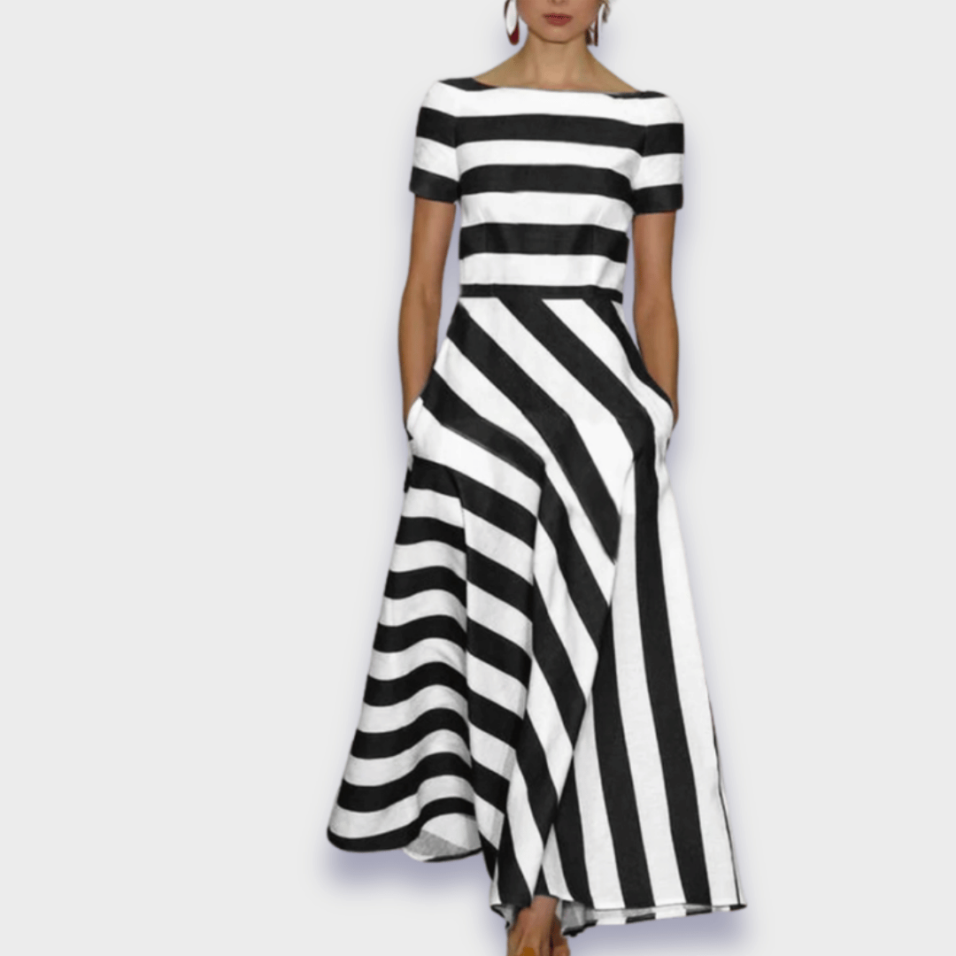 THE ELOWEN | HANDCRAFTED STRIPED MAXI DRESS