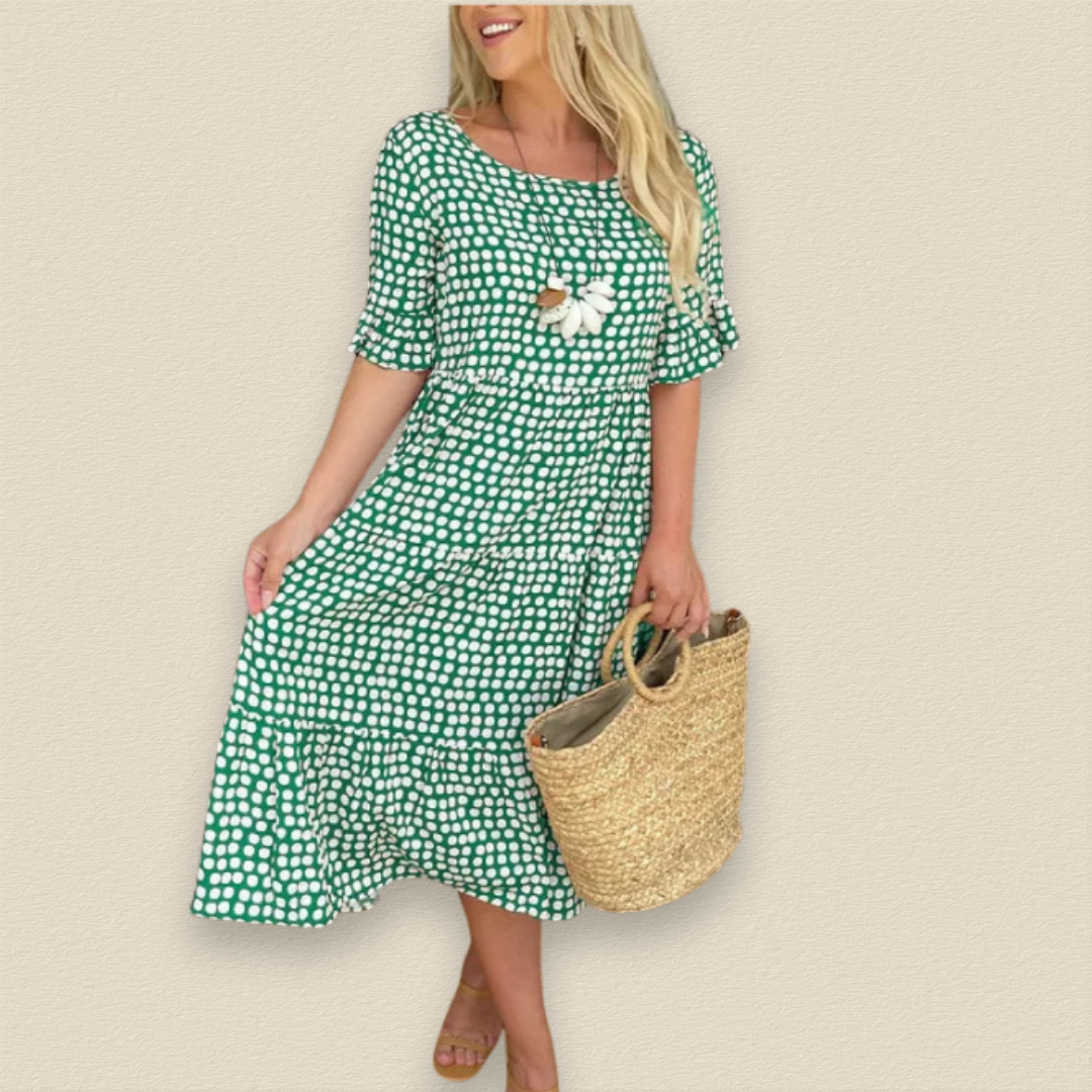 THE SERENE | RUFFLE-SLEEVE MIDI DRESS