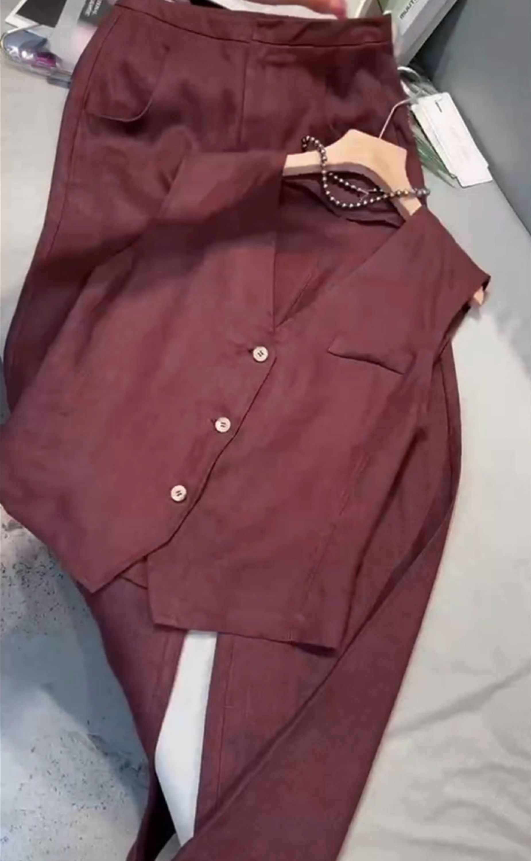 THE AURELIA | COTTON LINEN VEST & PANTS SET