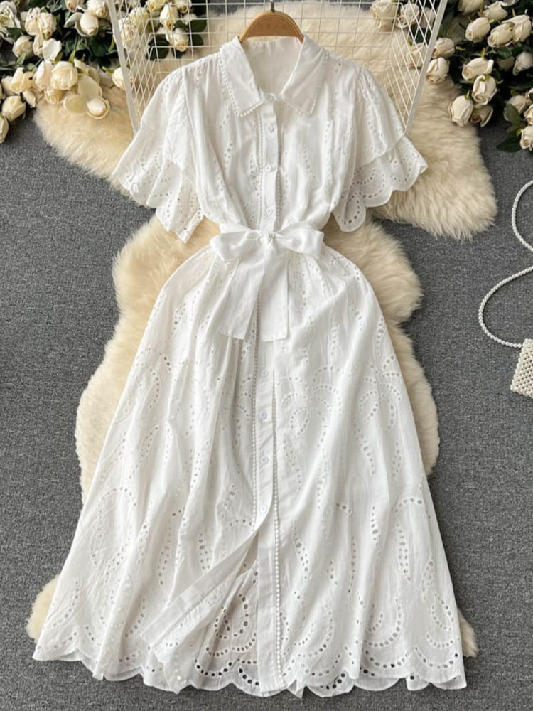 THE CALISE | EMBROIDERED COTTON DRESS