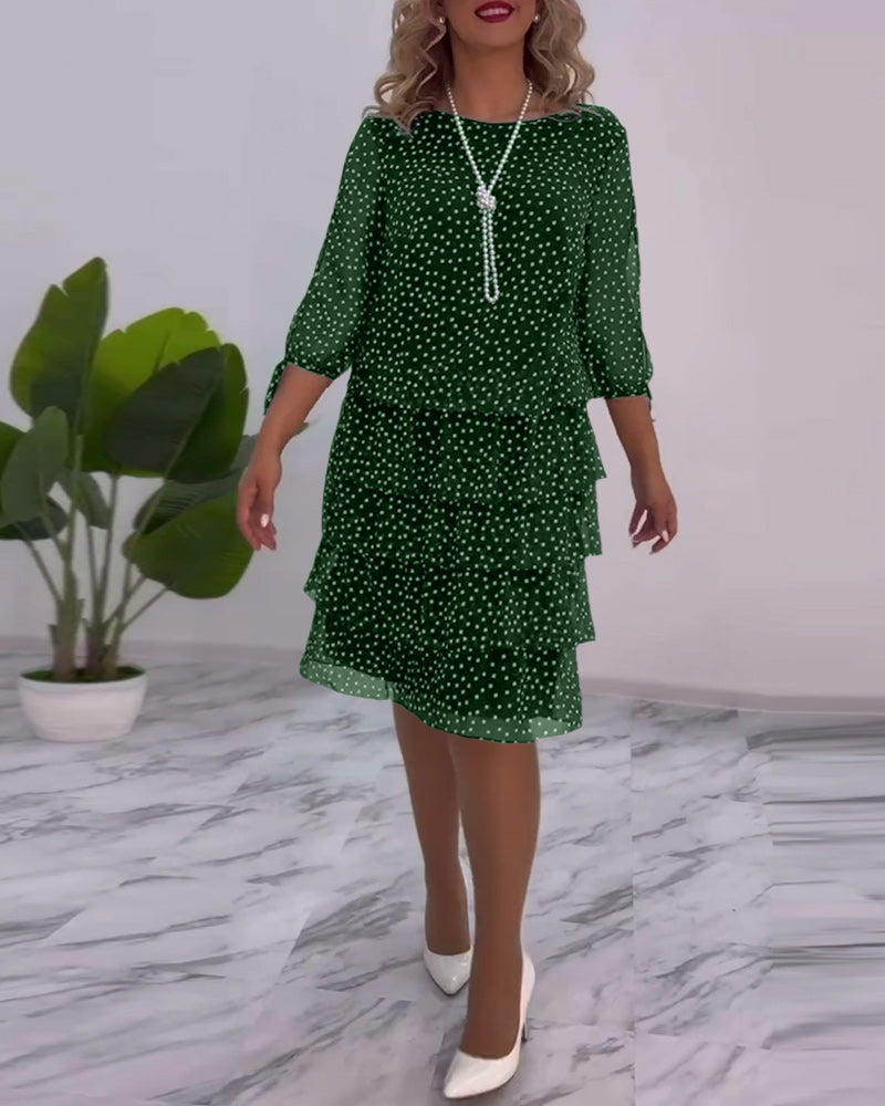 THE DELPHINE | LAYERED POLKA DOT DRESS