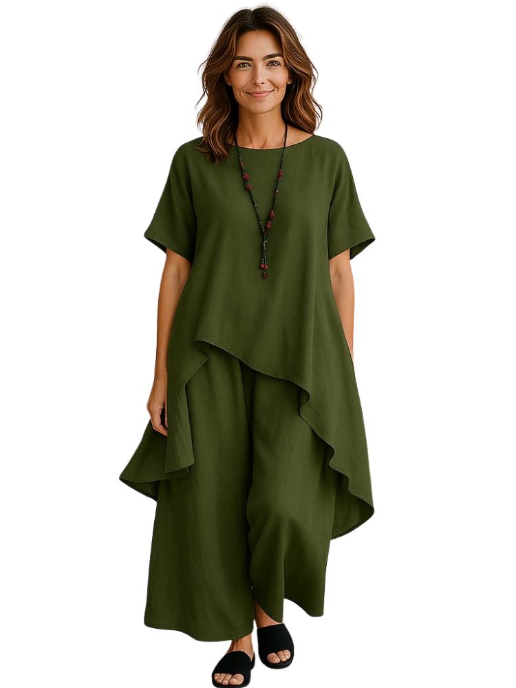 THE ELARA | COTTON-LINEN PANT SET
