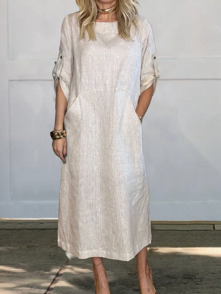 THE ELLERAY | COMFORT LINEN POCKET DRESS