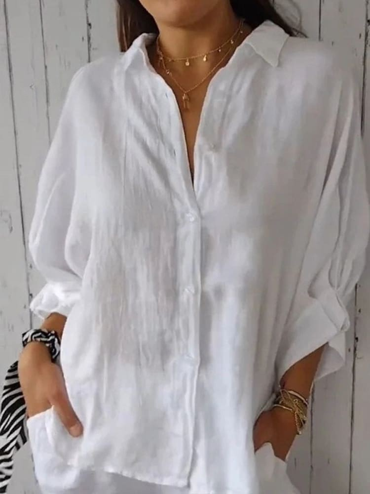 THE ELARA | TIE-BACK LINEN SHIRT