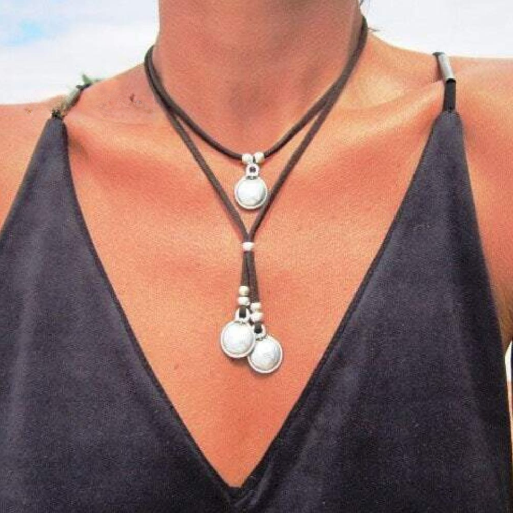 THE AYANI | DOUBLE LAYER VINTAGE PENDANT NECKLACE