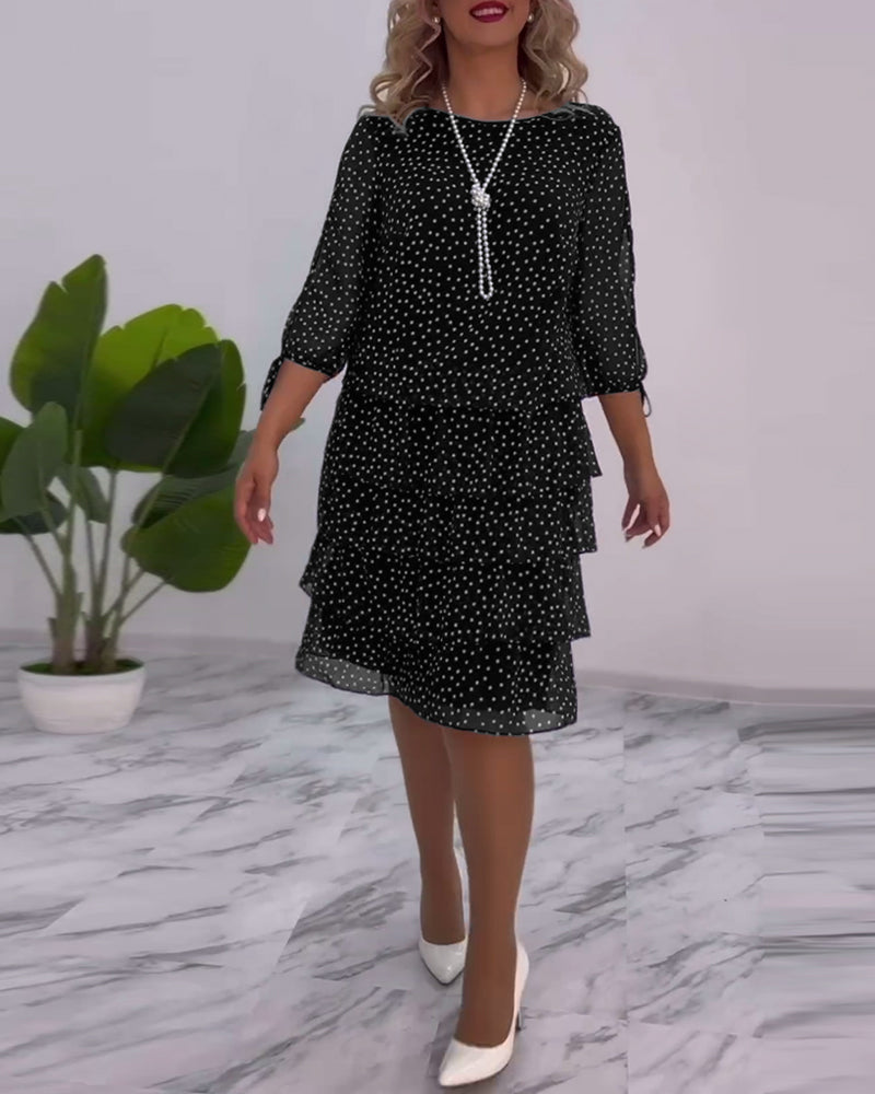 THE DELPHINE | LAYERED POLKA DOT DRESS