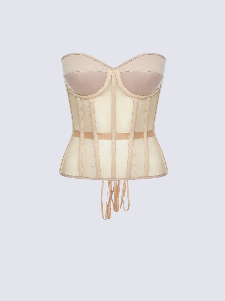THE EVELINA | ELEGANT MESH CORSET TOP