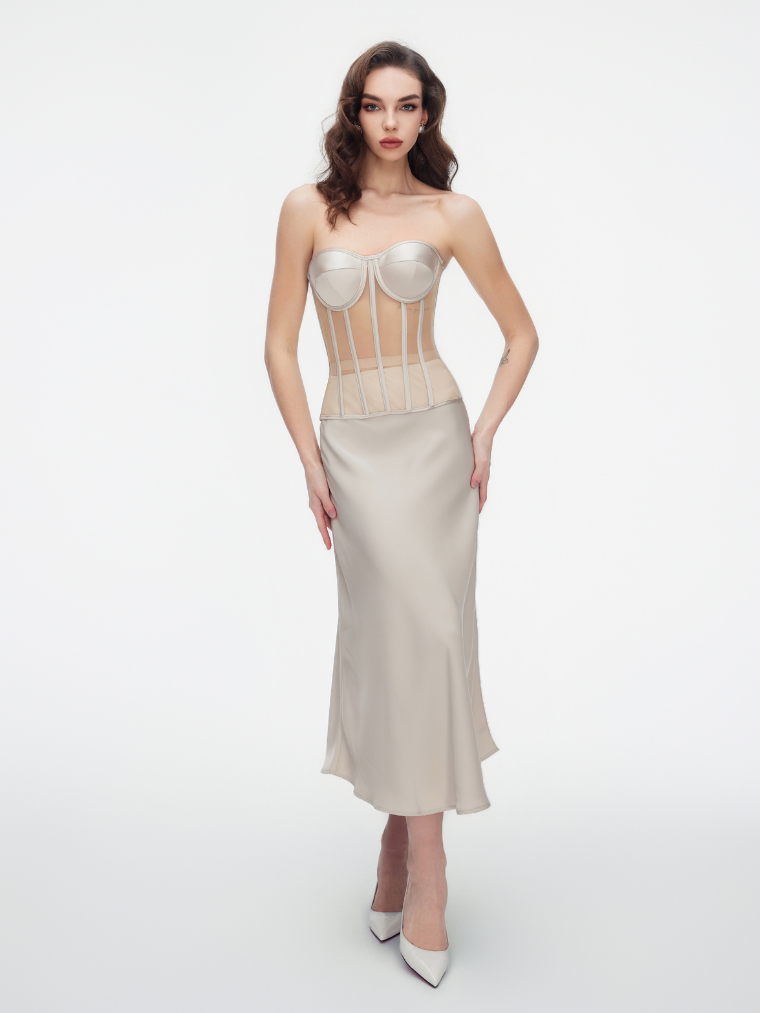 THE EVELINA | ELEGANT MESH CORSET TOP