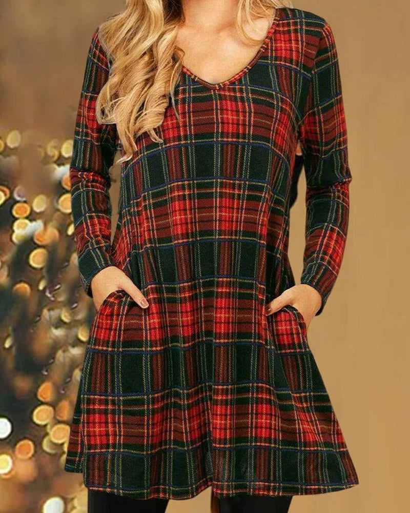 HOLLY | RELAXED PLAID HOLIDAY DRESS