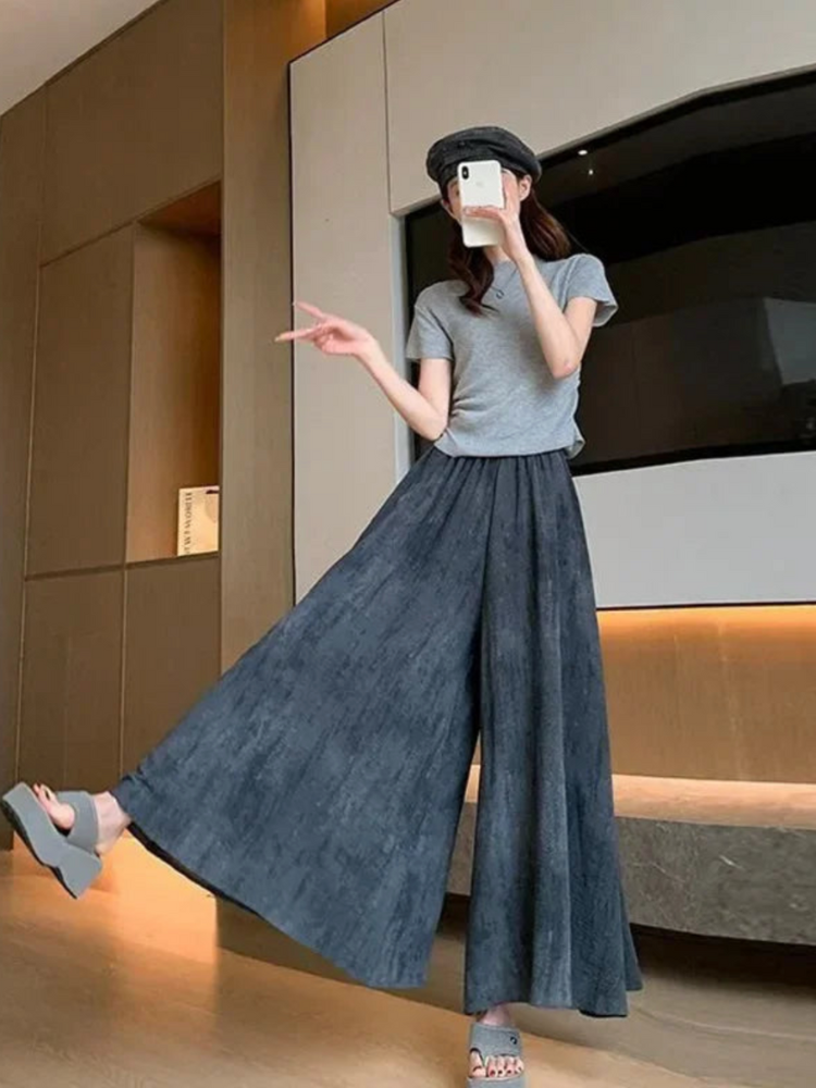 THE ELVINA | BREATHABLE COTTON-LINEN FLOW PANTS