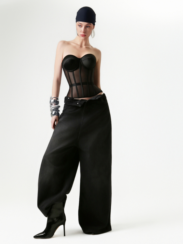 THE EVELINA | ELEGANT MESH CORSET TOP