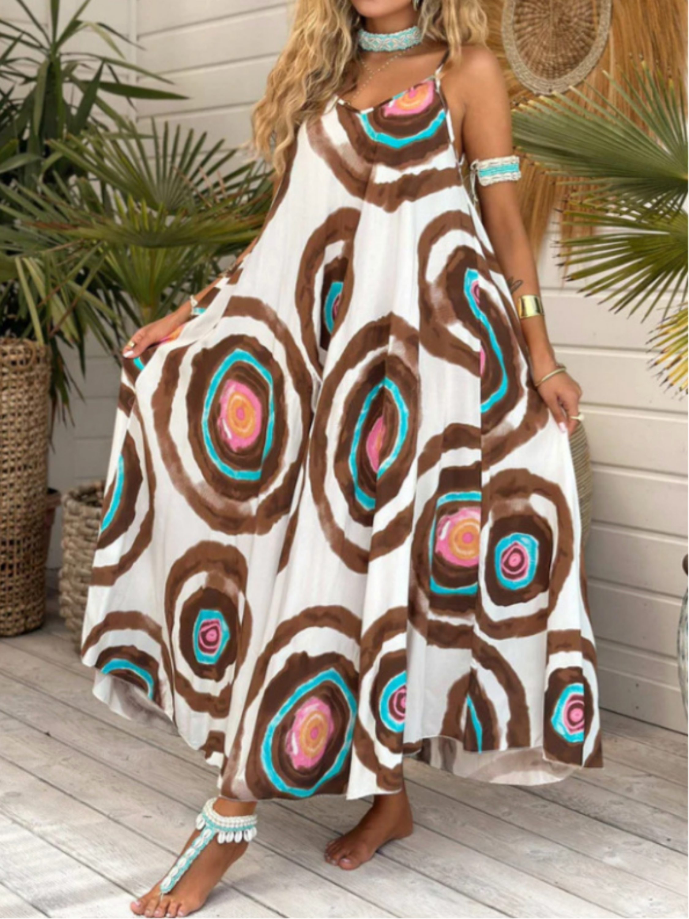 THE SIENNA | BOHO SPAGHETTI STRAP FLOW DRESS
