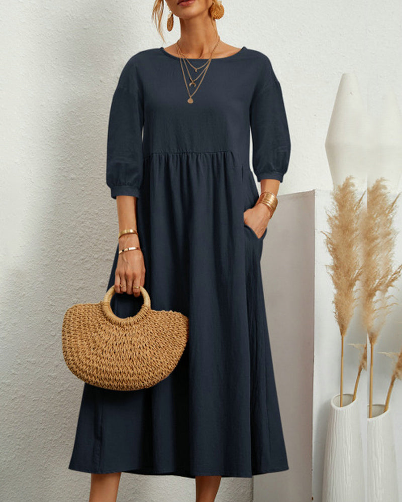 THE NOOR | COTTON-LINEN BLEND DRESS