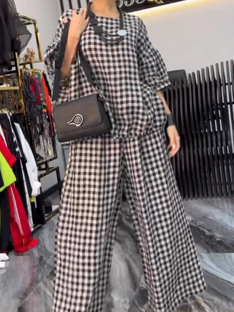THE LORIEN | CHECKED RELAXED COTTON SET