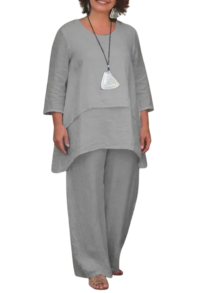 THE LIVIA | IRREGULAR LINEN TWO-PIECE SET