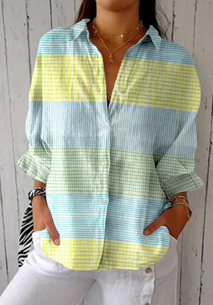 THE ZENARA | VINTAGE GEOMETRIC LINEN SHIRT