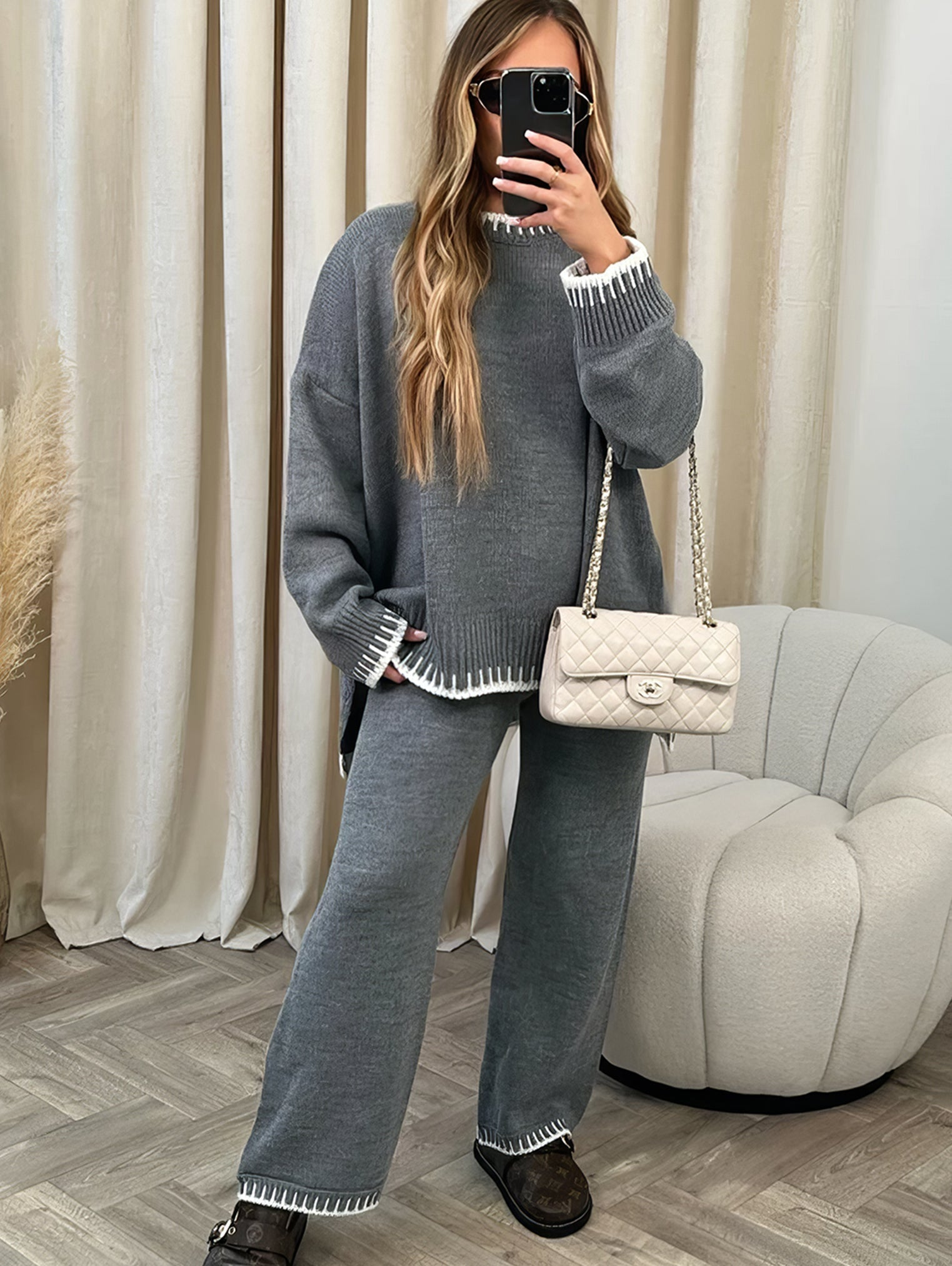 THE MERA | COZY CONTRAST STITCH ENSEMBLE