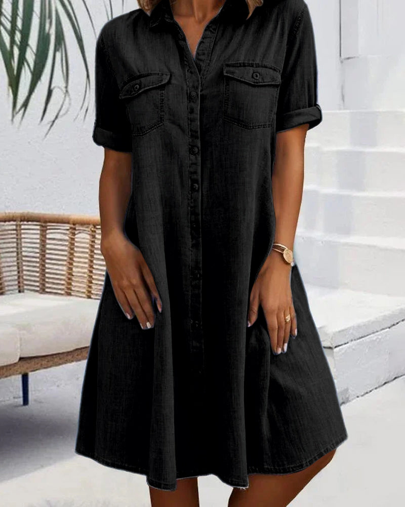 THE MAELLE | BUTTON-UP COLLAR DRESS