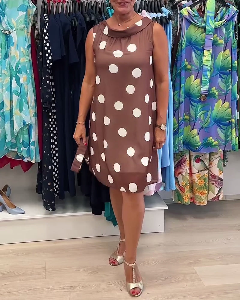 THE LUCINNE | SLEEVELESS POLKA DOT DRESS