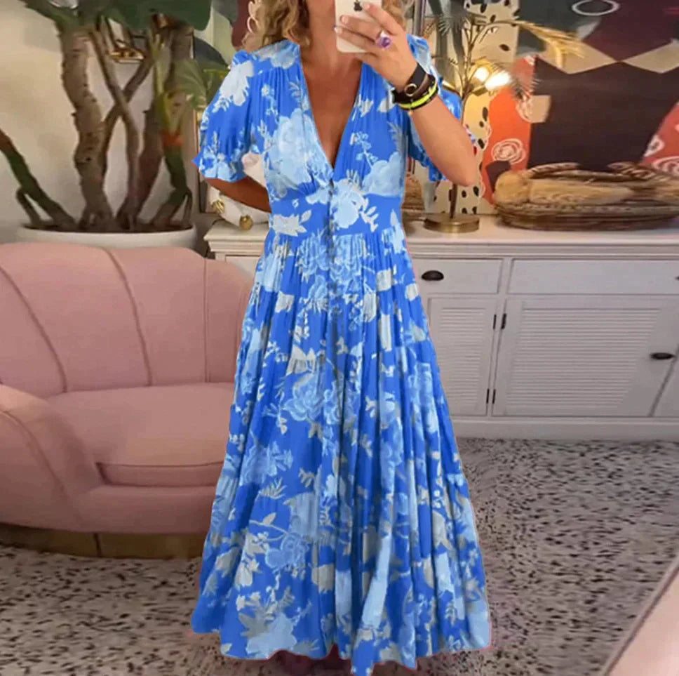 THE ELIANNE | FLOWY FLORAL MAXI DRESS