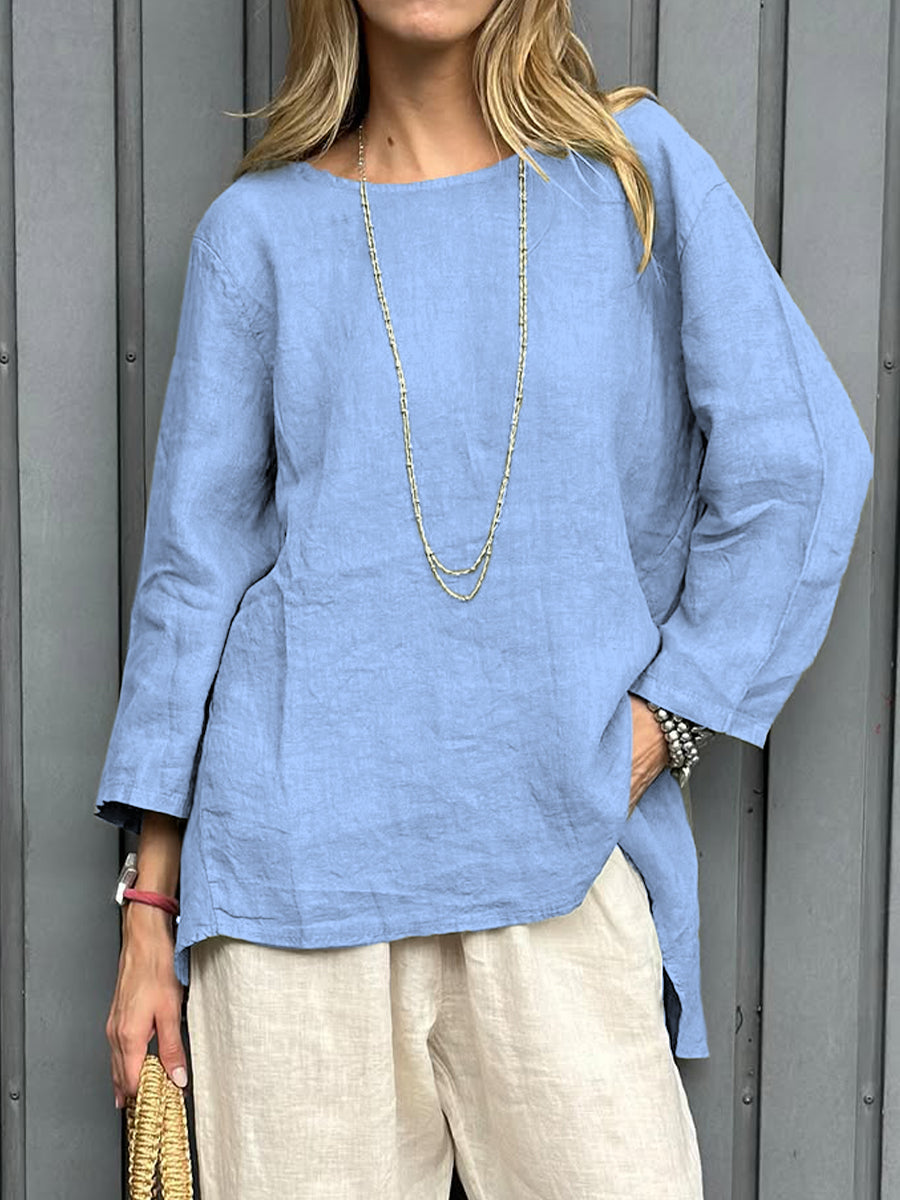 THE SAGELYN | RELAXED COTTON-LINEN BLOUSE