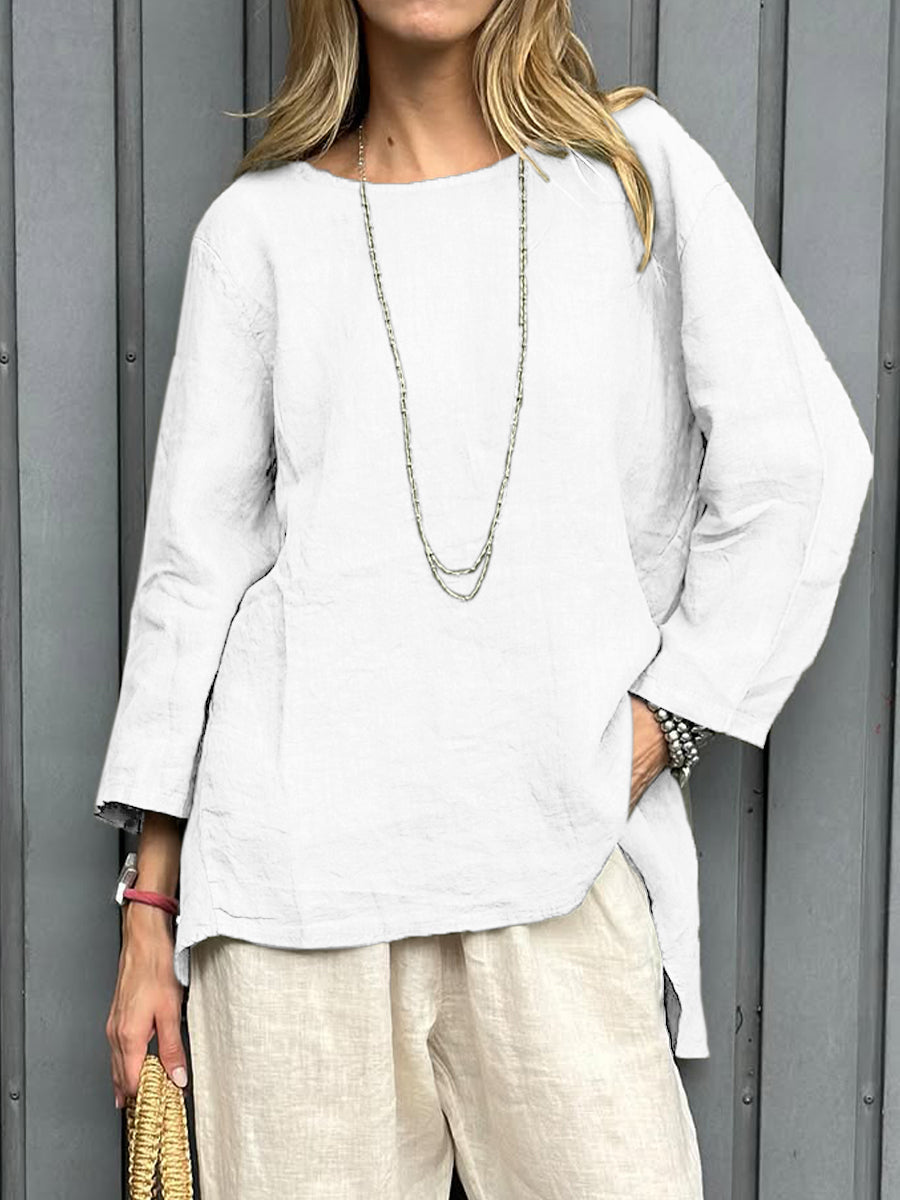 THE SAGELYN | RELAXED COTTON-LINEN BLOUSE