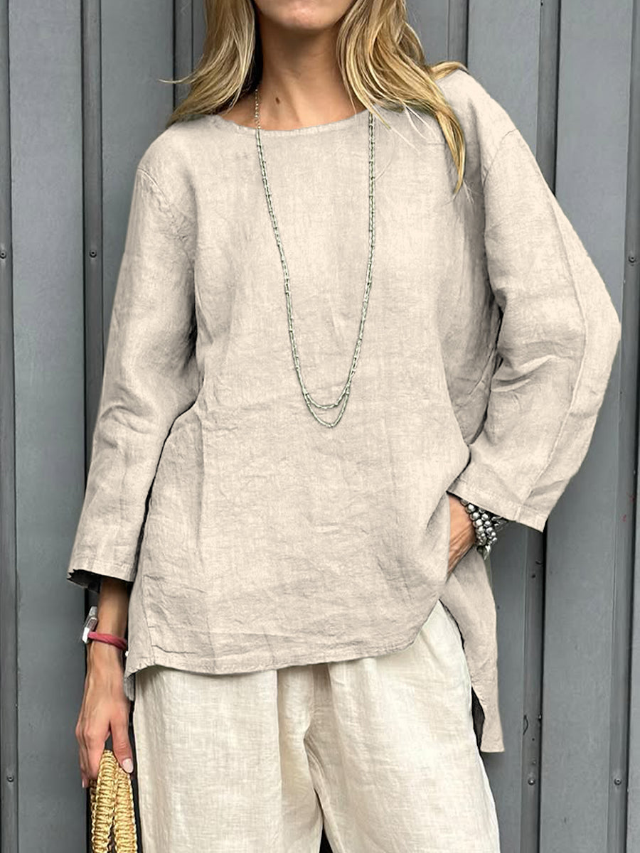 THE SAGELYN | RELAXED COTTON-LINEN BLOUSE