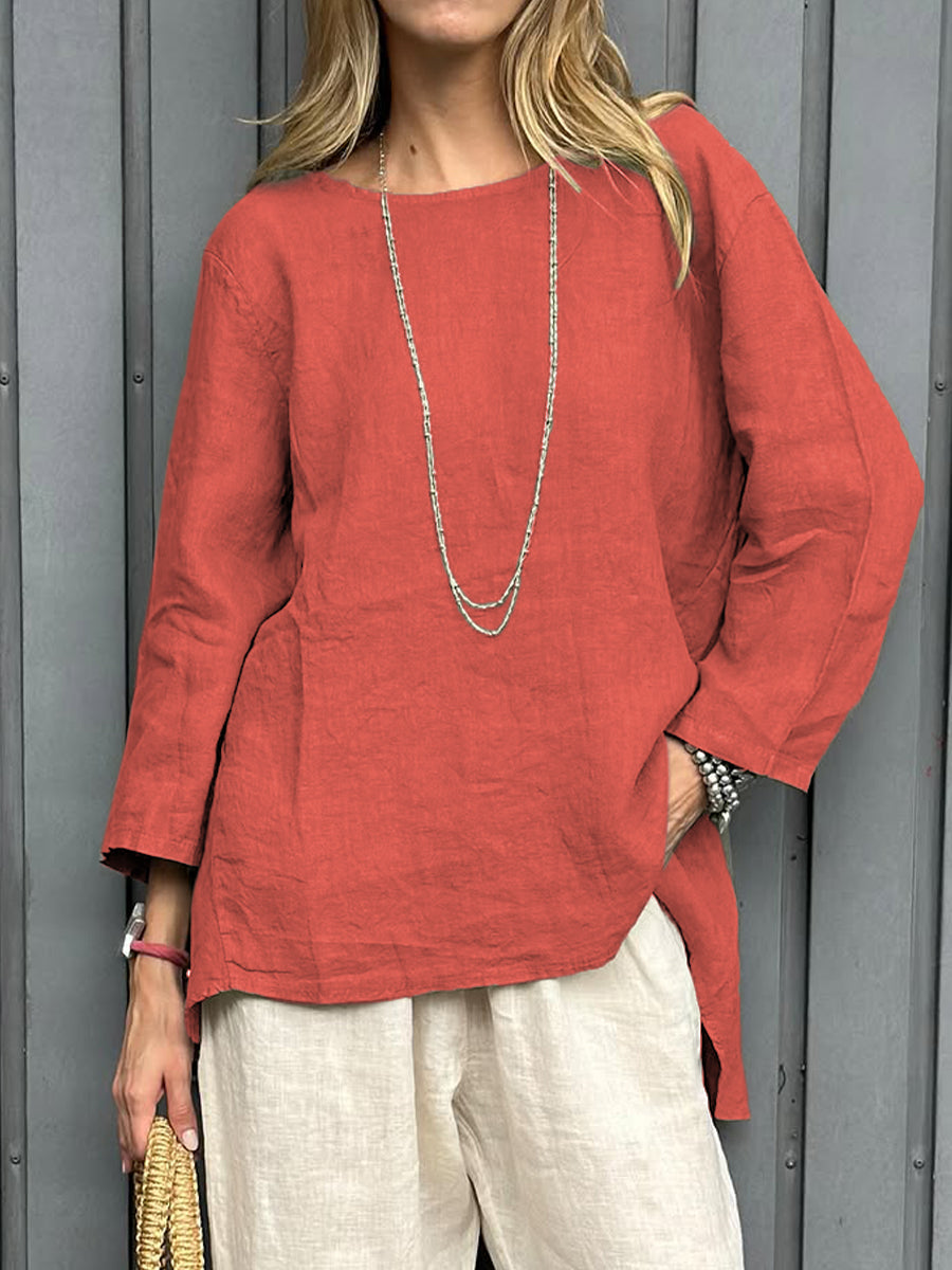 THE SAGELYN | RELAXED COTTON-LINEN BLOUSE
