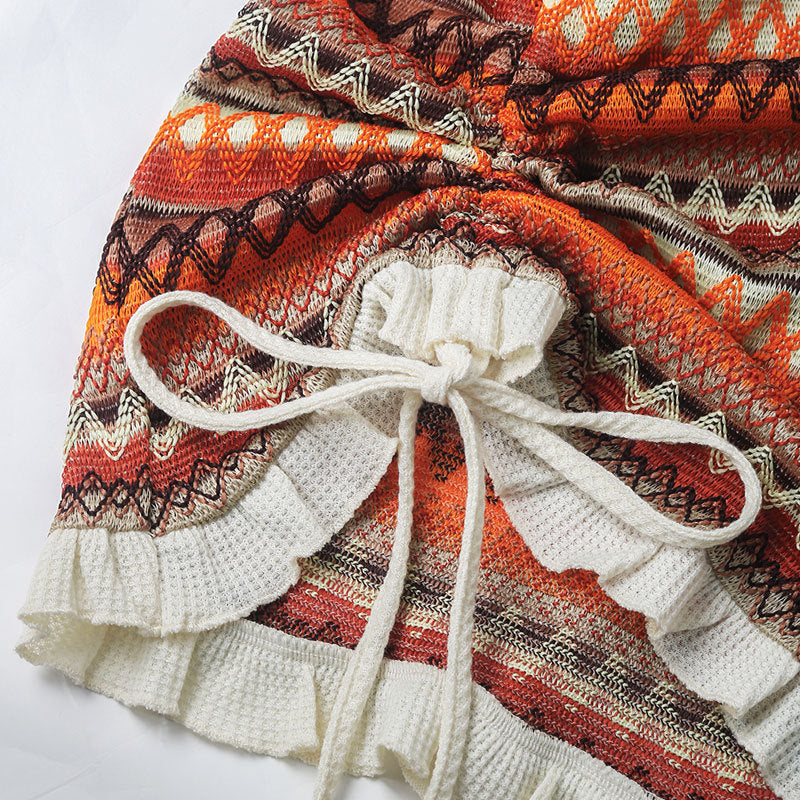 THE SELA | RUCHED BOHO MINI DRESS
