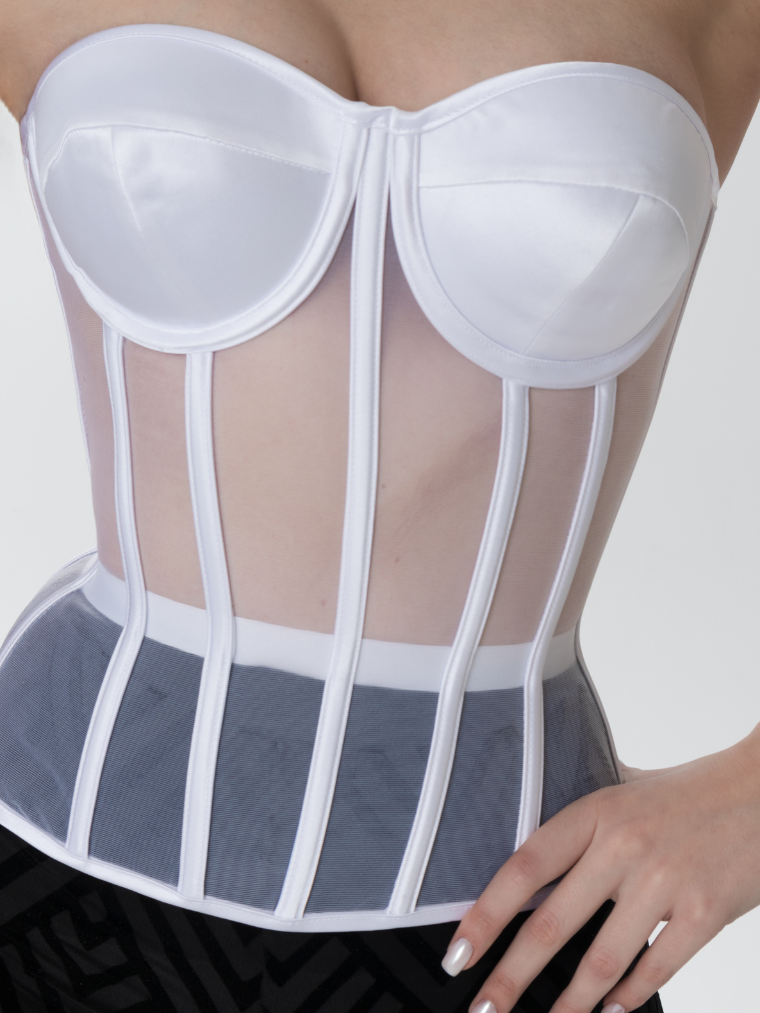 THE EVELINA | ELEGANT MESH CORSET TOP