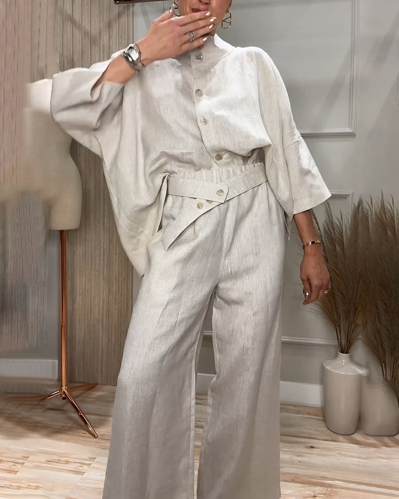 THE NADIA | COTTON-LINEN TWO-PIECE SET