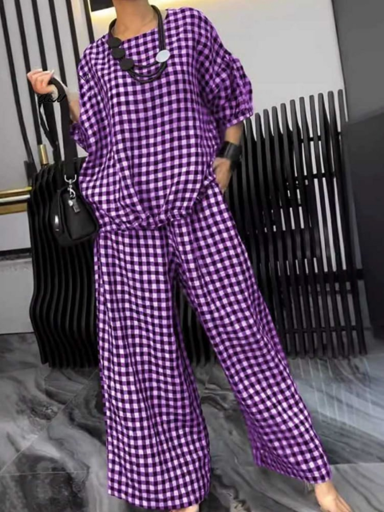 THE LORIEN | CHECKED RELAXED COTTON SET